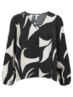 OBJECT Toppar*LÅNGÄRMAD BLUS Black