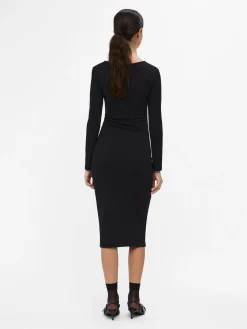 OBJECT Klänningar*LÅNGÄRMAD MIDIKLÄNNING Black
