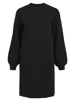OBJECT Basic|Klänningar*LÅNGÄRMAD STICKAD KLÄNNING Black