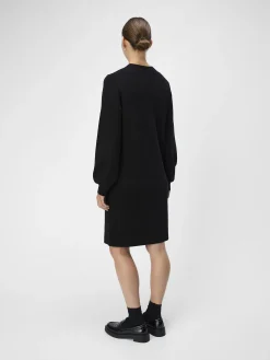 OBJECT Basic|Klänningar*LÅNGÄRMAD STICKAD KLÄNNING Black