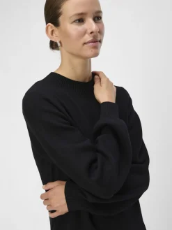 OBJECT Basic|Klänningar*LÅNGÄRMAD STICKAD KLÄNNING Black