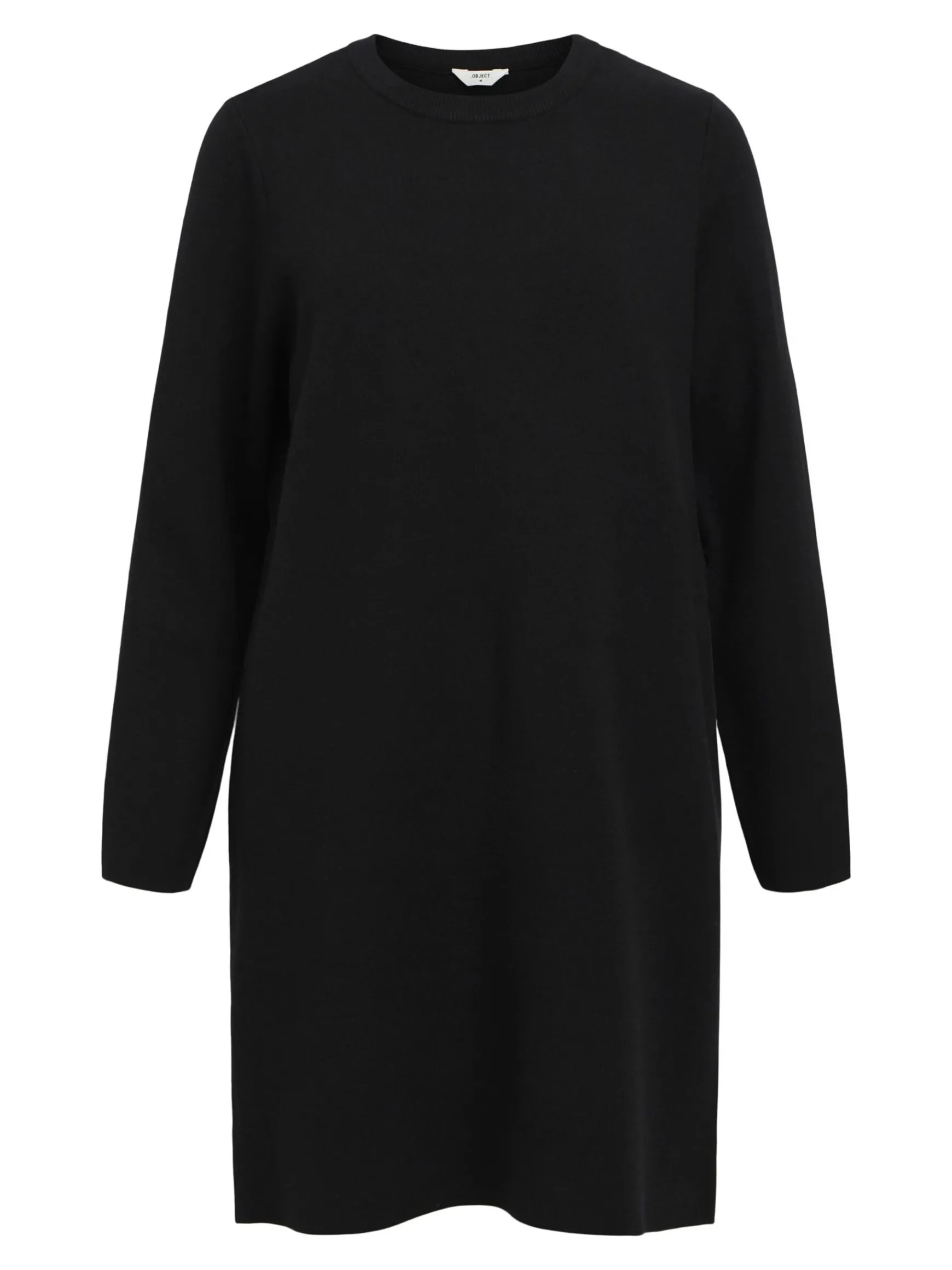 OBJECT Basic|Klänningar*LÅNGÄRMAD STICKAD KLÄNNING Black