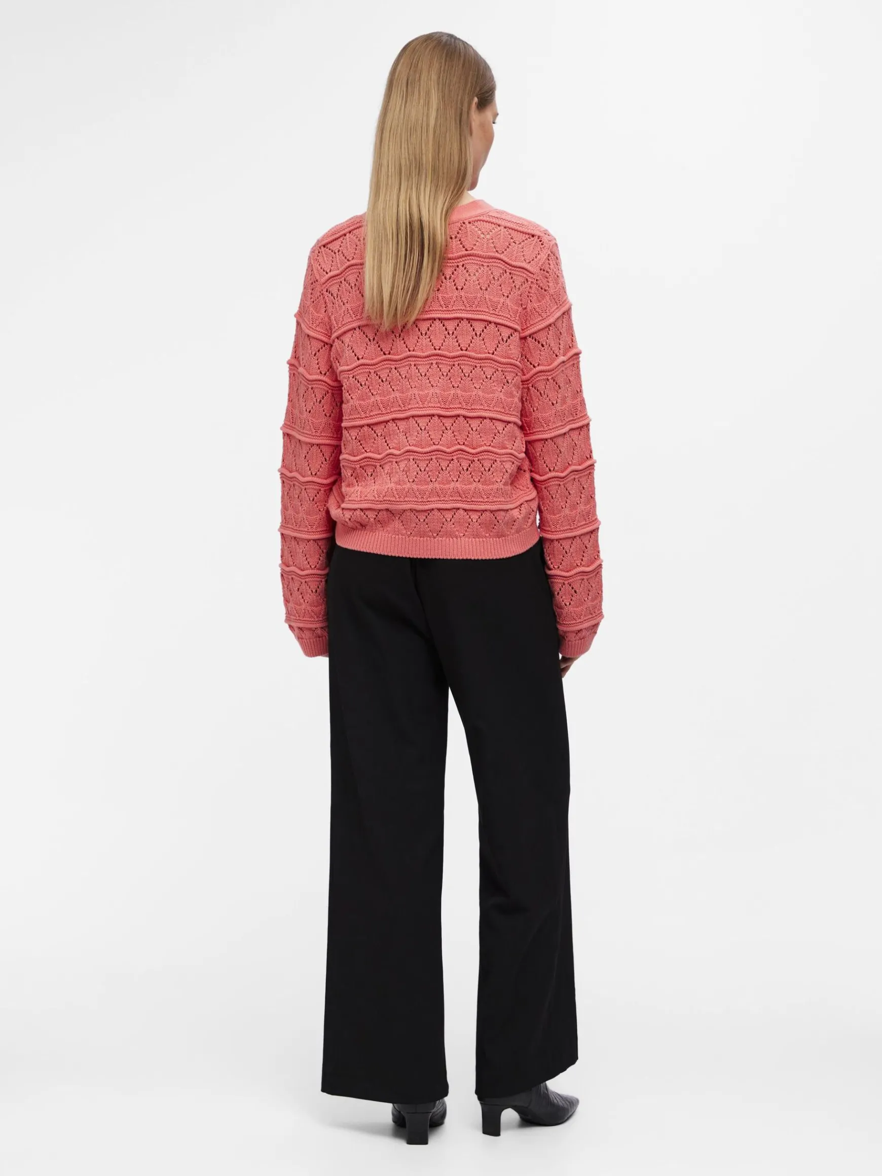 OBJECT Cardigans*LÅNGÄRMAD STICKAD KOFTA Georgia Peach