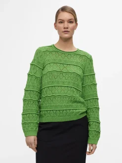 OBJECT Stickat*LÅNGÄRMAD STICKAD TRÖJA Vibrant Green
