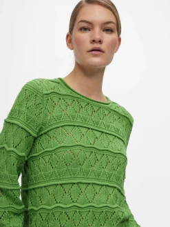 OBJECT Stickat*LÅNGÄRMAD STICKAD TRÖJA Vibrant Green