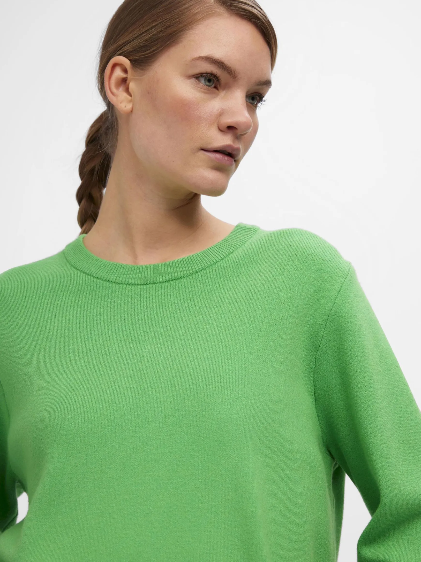 OBJECT Stickat*LÅNGÄRMAD STICKAD TRÖJA Vibrant Green