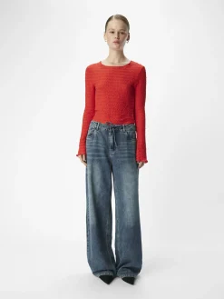 OBJECT Toppar*LÅNGÄRMAD TOPP Flame Scarlet