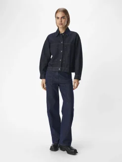 OBJECT Ytterkläder*LÖS PASSFORM JEANSJACKA Dark Blue Denim