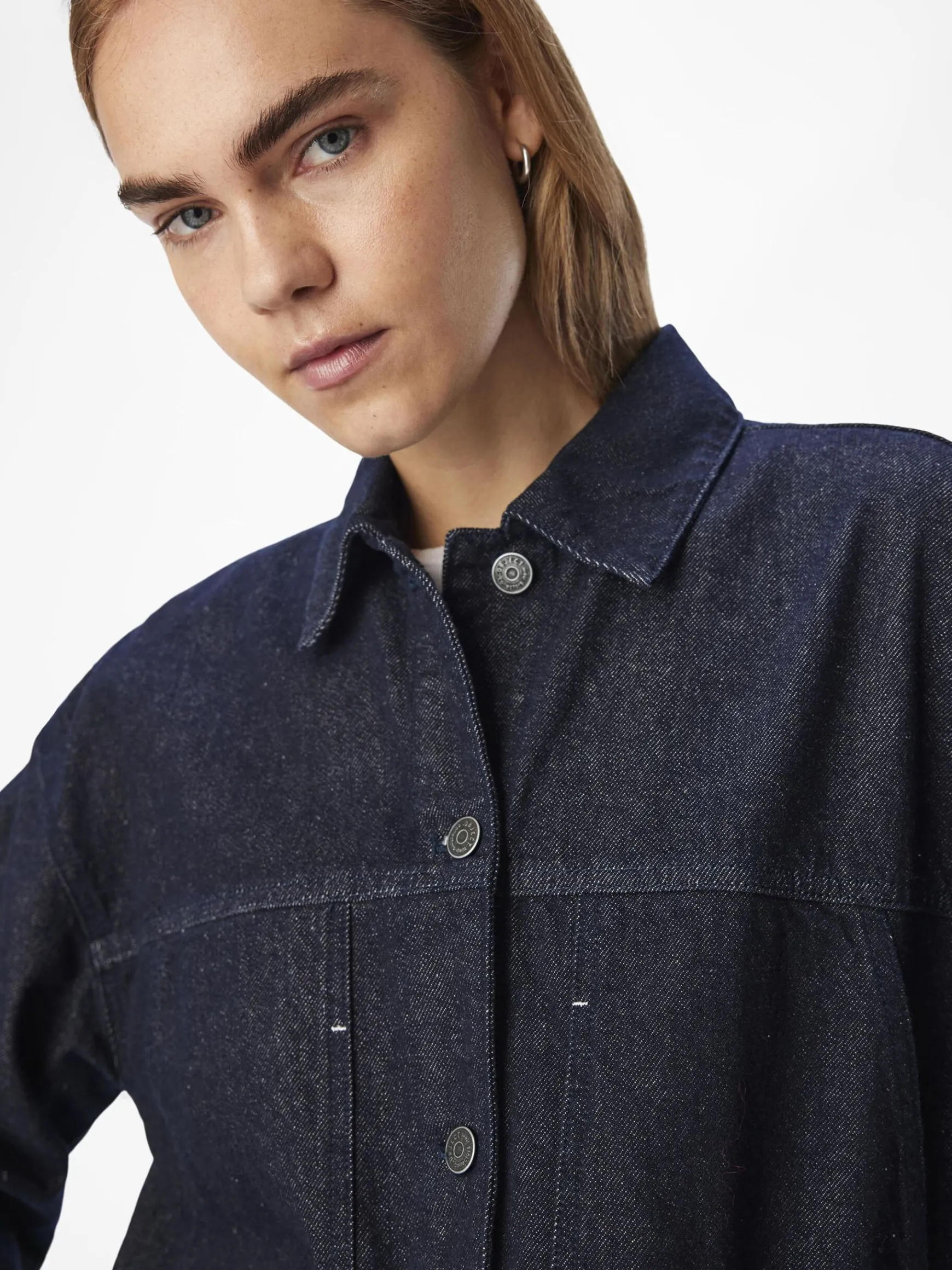 OBJECT Ytterkläder*LÖS PASSFORM JEANSJACKA Dark Blue Denim