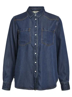 OBJECT Skjortor|Toppar*LÖS PASSFORM JEANSSKJORTA Dark Blue Denim