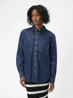 OBJECT Skjortor|Toppar*LÖS PASSFORM JEANSSKJORTA Dark Blue Denim