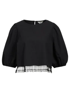 OBJECT Toppar*MED PÄRLOR BESKUREN TOPP Black