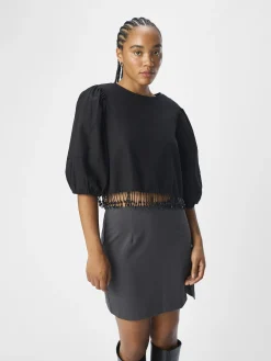 OBJECT Toppar*MED PÄRLOR BESKUREN TOPP Black