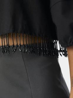 OBJECT Toppar*MED PÄRLOR BESKUREN TOPP Black