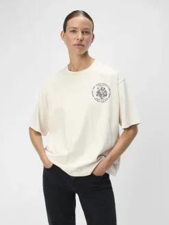 OBJECT Toppar*MED TRYCK T-SHIRT White Sand