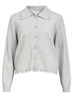 OBJECT Stickat*MELERAD KOFTA Light Grey Melange