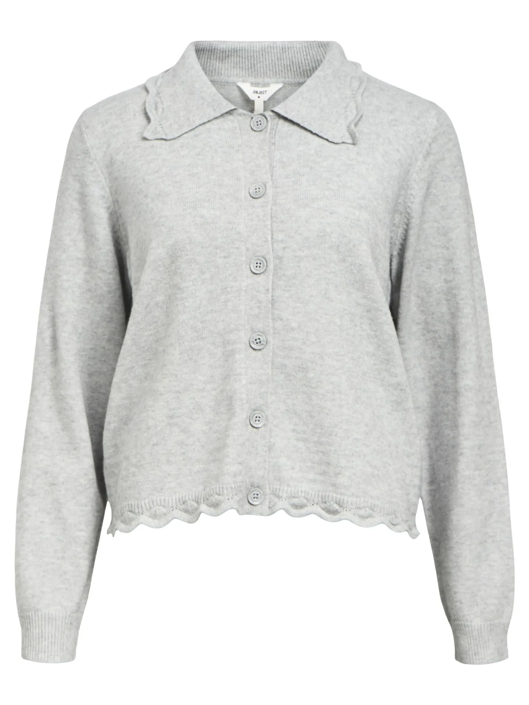 OBJECT Stickat*MELERAD KOFTA Light Grey Melange
