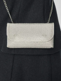 OBJECT Accessoarer*METALLISK CROSSOVER-VÄSKA Silver Colour