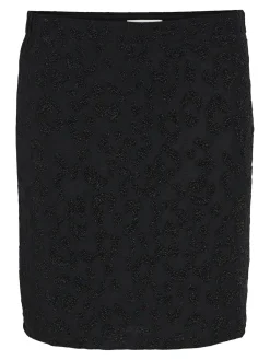 OBJECT Kjolar*MÖNSTRAD MINIKJOL Black