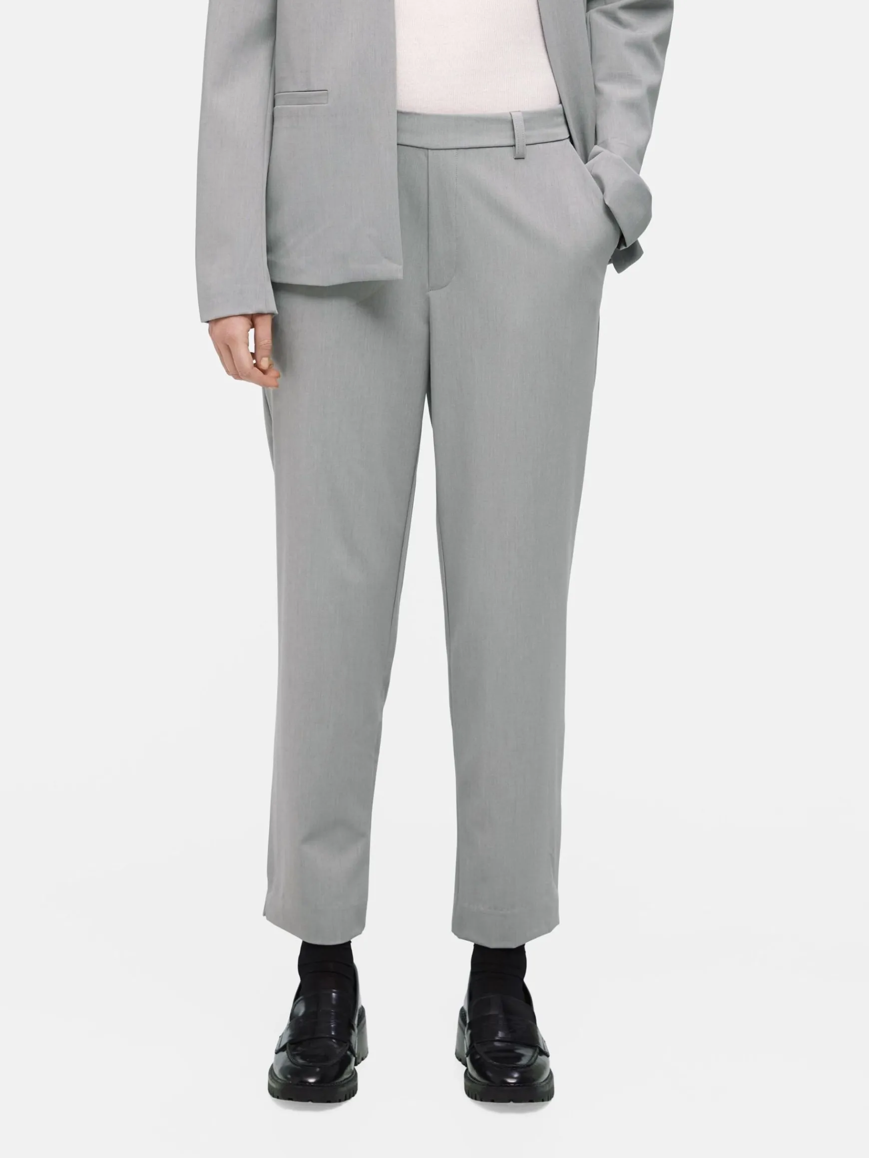 OBJECT Byxor*NORMAL MIDJA BYXOR Light Grey Melange