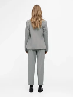 OBJECT Byxor*NORMAL MIDJA BYXOR Light Grey Melange