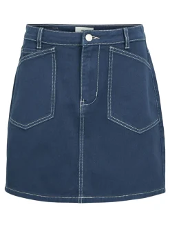 OBJECT Kjolar*NORMAL MIDJA MINIKJOL Dark Denim