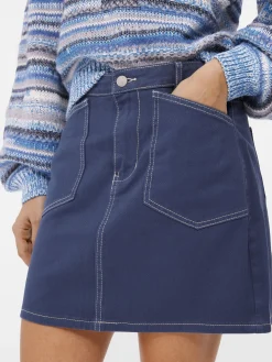 OBJECT Kjolar*NORMAL MIDJA MINIKJOL Dark Denim