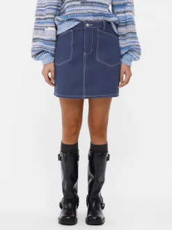 OBJECT Kjolar*NORMAL MIDJA MINIKJOL Dark Denim