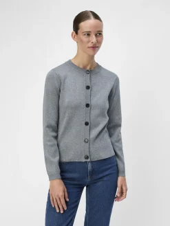 OBJECT Basic|Cardigans*OBJESTER STICKAD KOFTA Medium Grey Melange