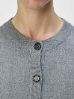OBJECT Basic|Cardigans*OBJESTER STICKAD KOFTA Medium Grey Melange
