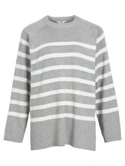 OBJECT Stickat*OBJESTER TRÖJA Light Grey Melange