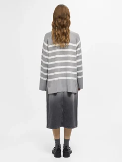 OBJECT Stickat*OBJESTER TRÖJA Light Grey Melange