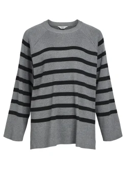 OBJECT Stickat*OBJESTER TRÖJA Medium Grey Melange