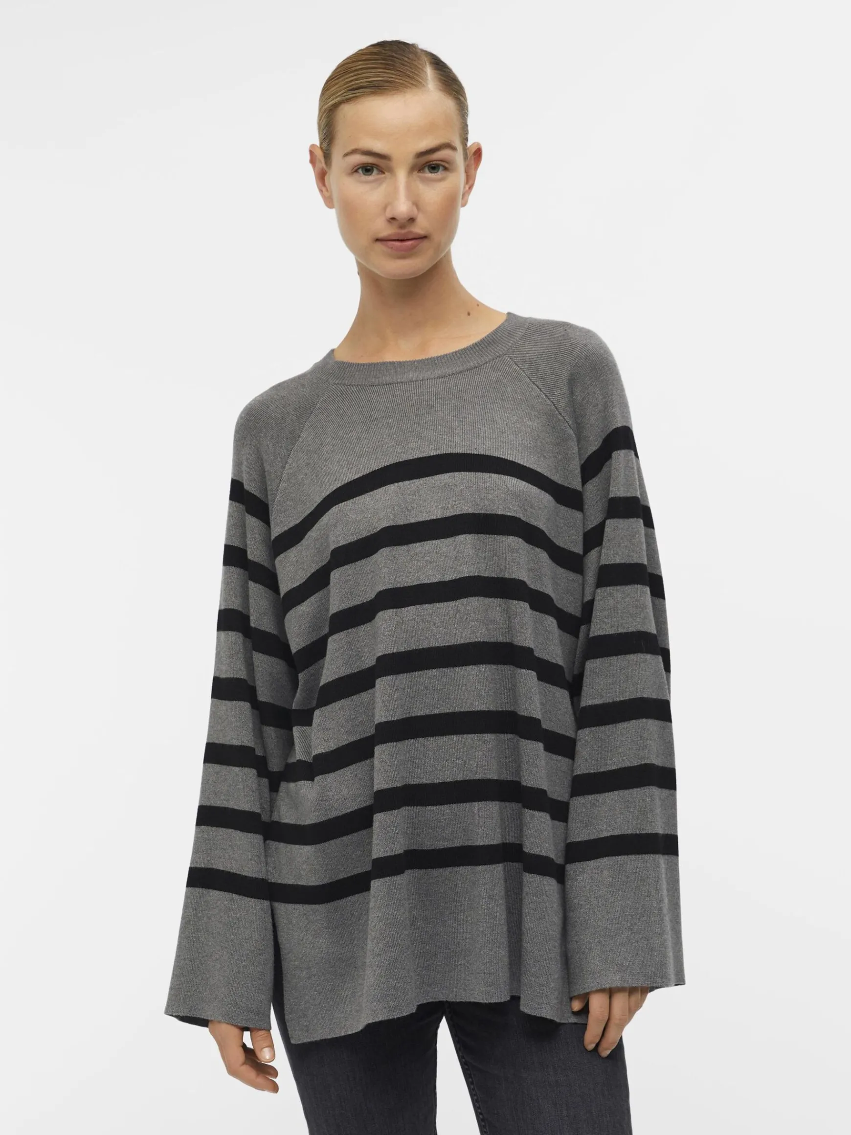 OBJECT Stickat*OBJESTER TRÖJA Medium Grey Melange