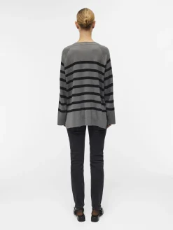 OBJECT Stickat*OBJESTER TRÖJA Medium Grey Melange