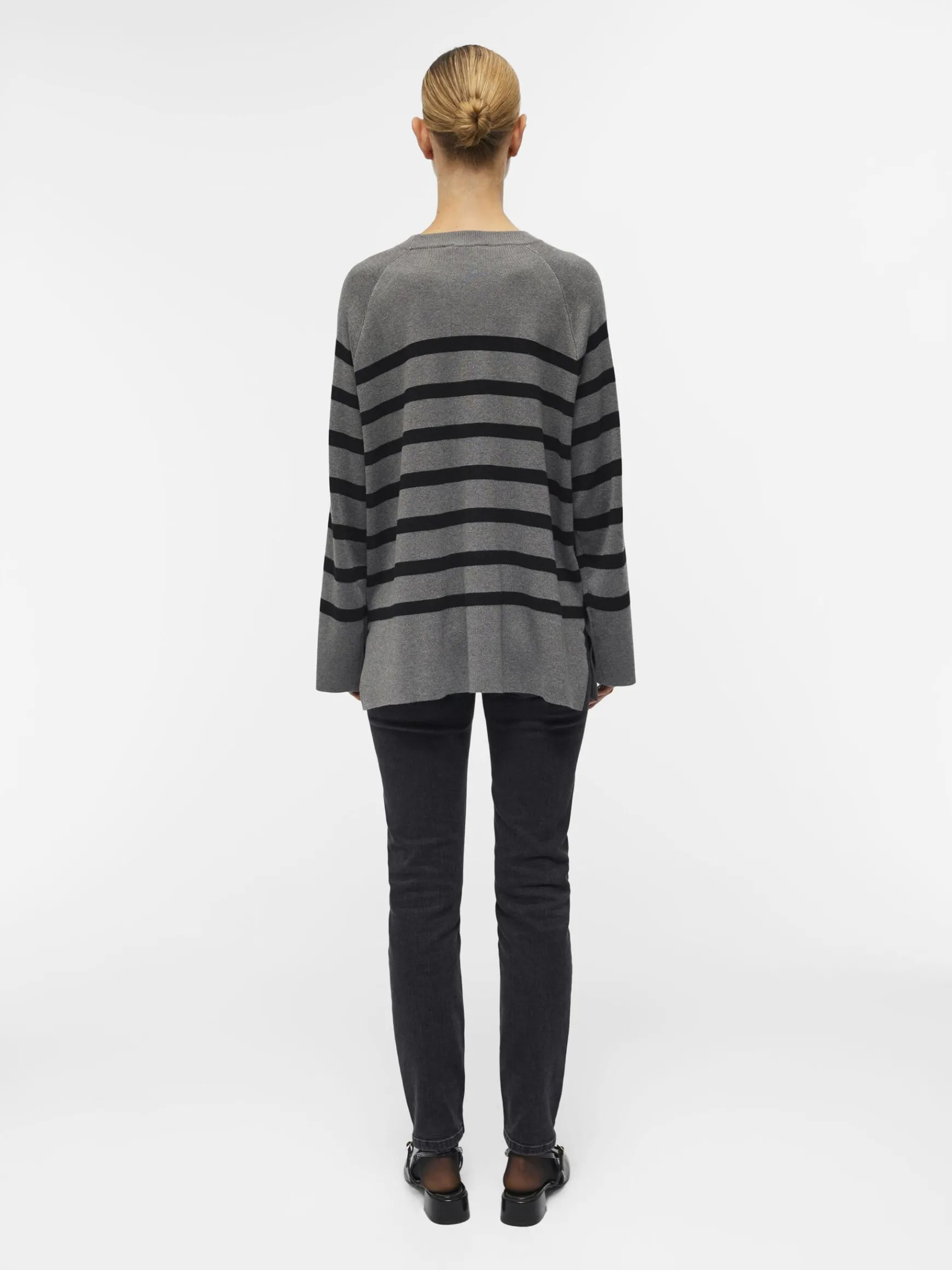 OBJECT Stickat*OBJESTER TRÖJA Medium Grey Melange