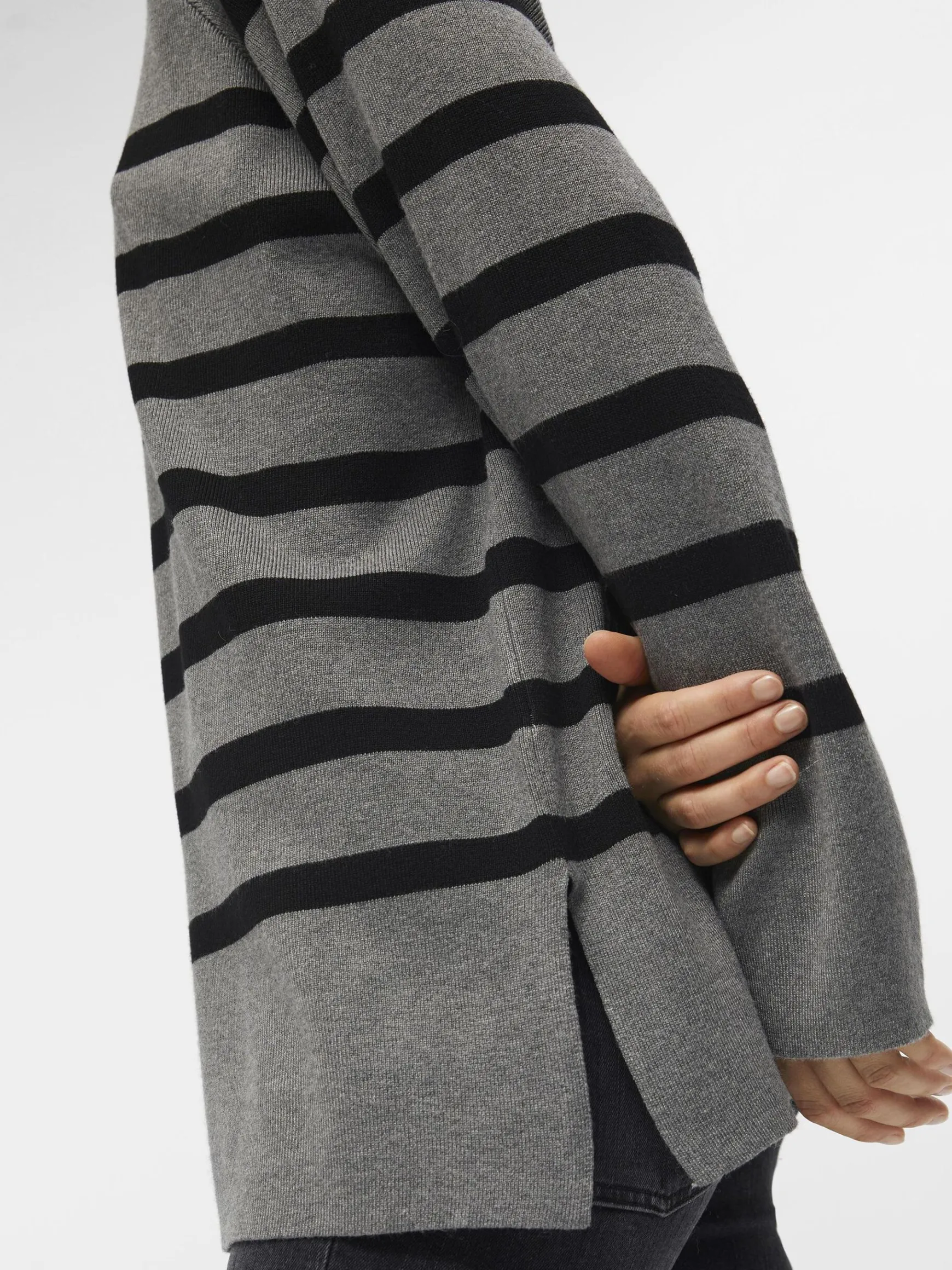 OBJECT Stickat*OBJESTER TRÖJA Medium Grey Melange