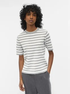 OBJECT Toppar|Stickat*OBJESTER T-SHIRT Light Grey Melange