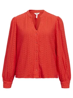 OBJECT Skjortor*OBJFEODORA LÅNGÄRMAD SKJORTA Poppy Red
