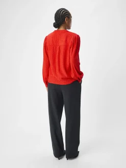 OBJECT Skjortor*OBJFEODORA LÅNGÄRMAD SKJORTA Poppy Red