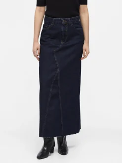 OBJECT Kjolar*OBJHARLOW MAXI JEANSKJOL Dark Blue Denim