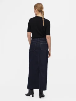 OBJECT Kjolar*OBJHARLOW MAXI JEANSKJOL Dark Blue Denim