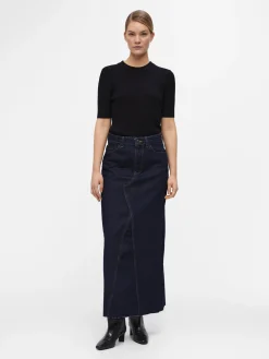 OBJECT Kjolar*OBJHARLOW MAXI JEANSKJOL Dark Blue Denim