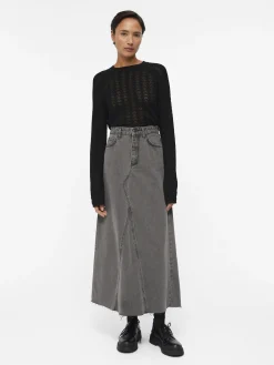 OBJECT Kjolar*OBJHARLOW MAXI JEANSKJOL Grey Denim