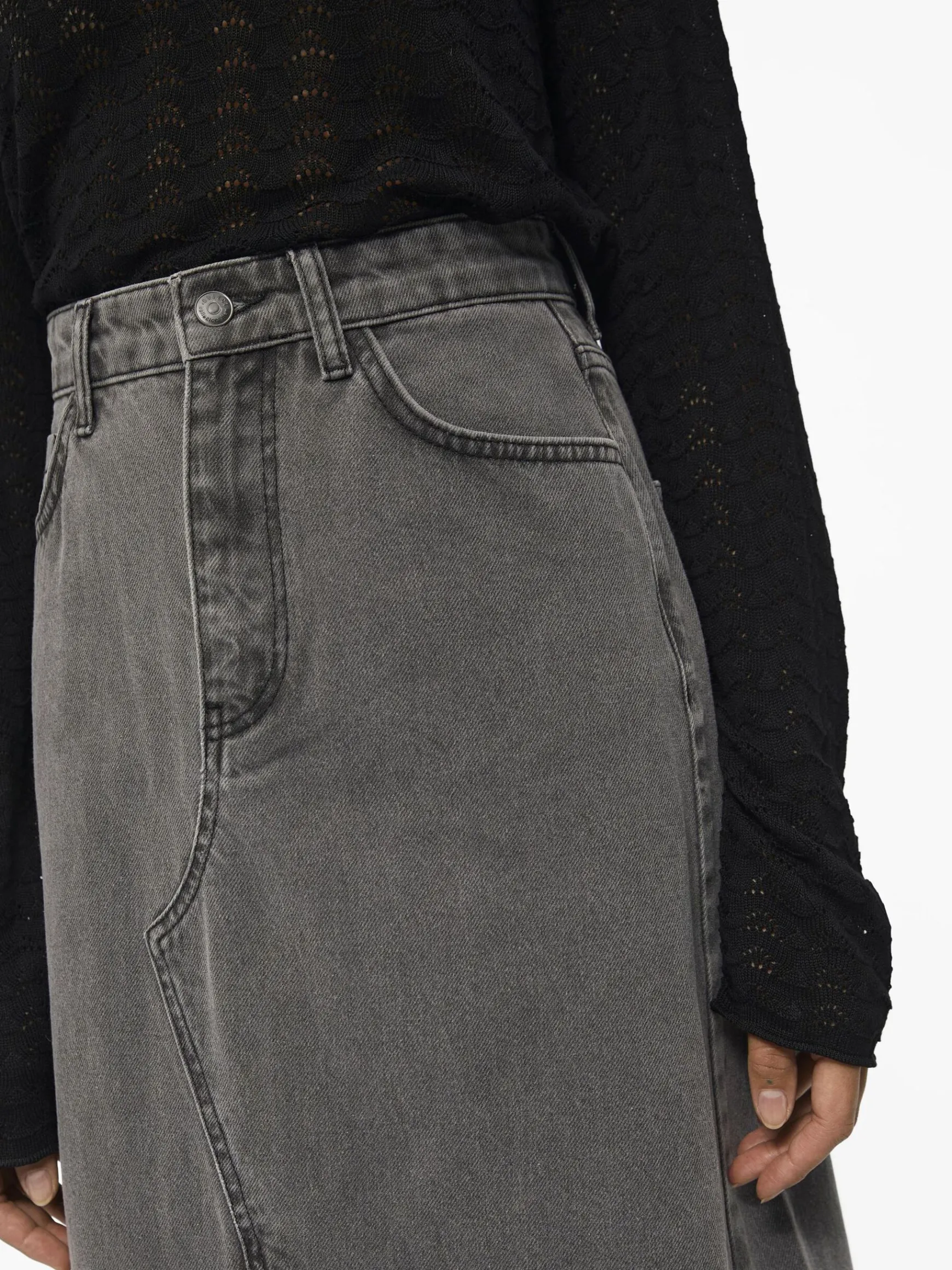 OBJECT Kjolar*OBJHARLOW MAXI JEANSKJOL Grey Denim