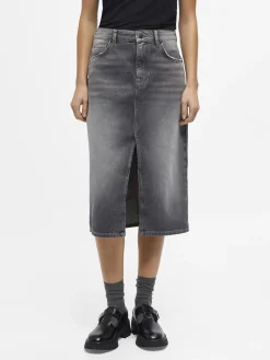 OBJECT Kjolar*OBJHARLOW MIDIKJOL Grey Denim