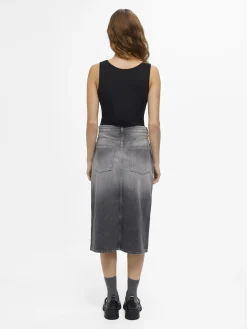 OBJECT Kjolar*OBJHARLOW MIDIKJOL Grey Denim