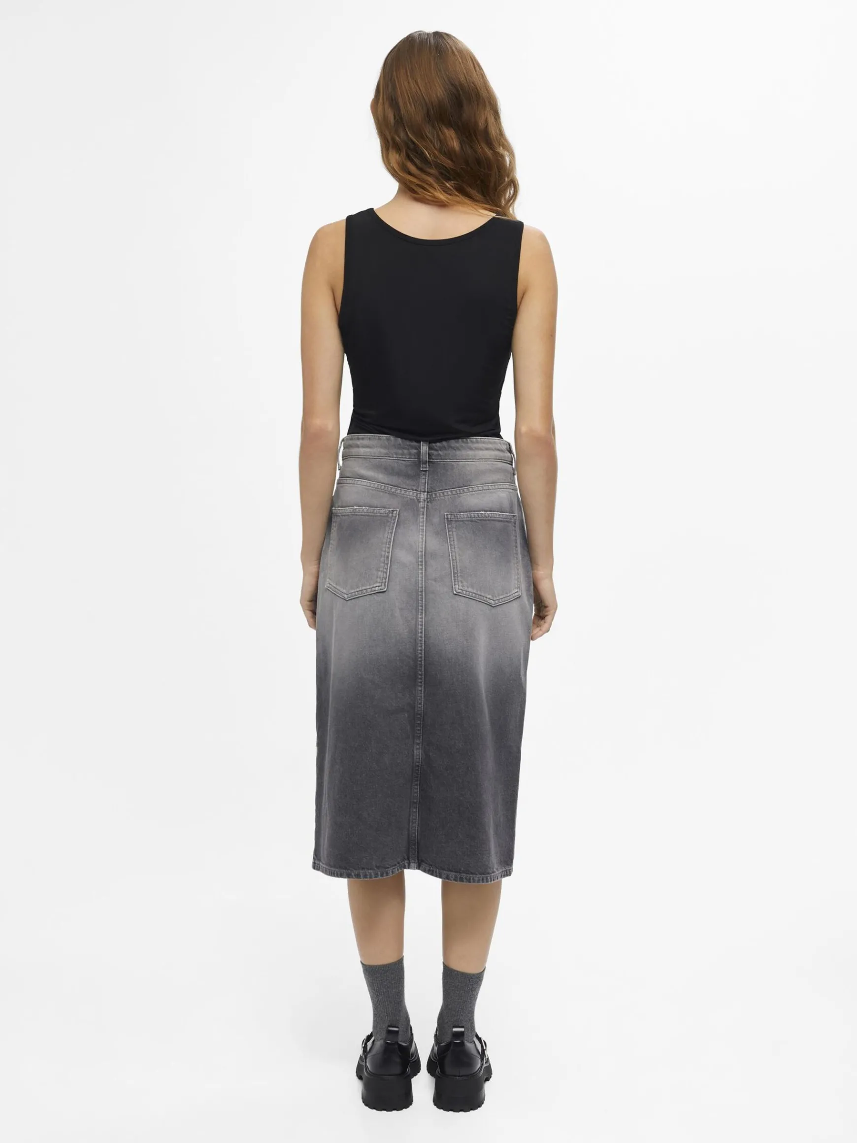 OBJECT Kjolar*OBJHARLOW MIDIKJOL Grey Denim