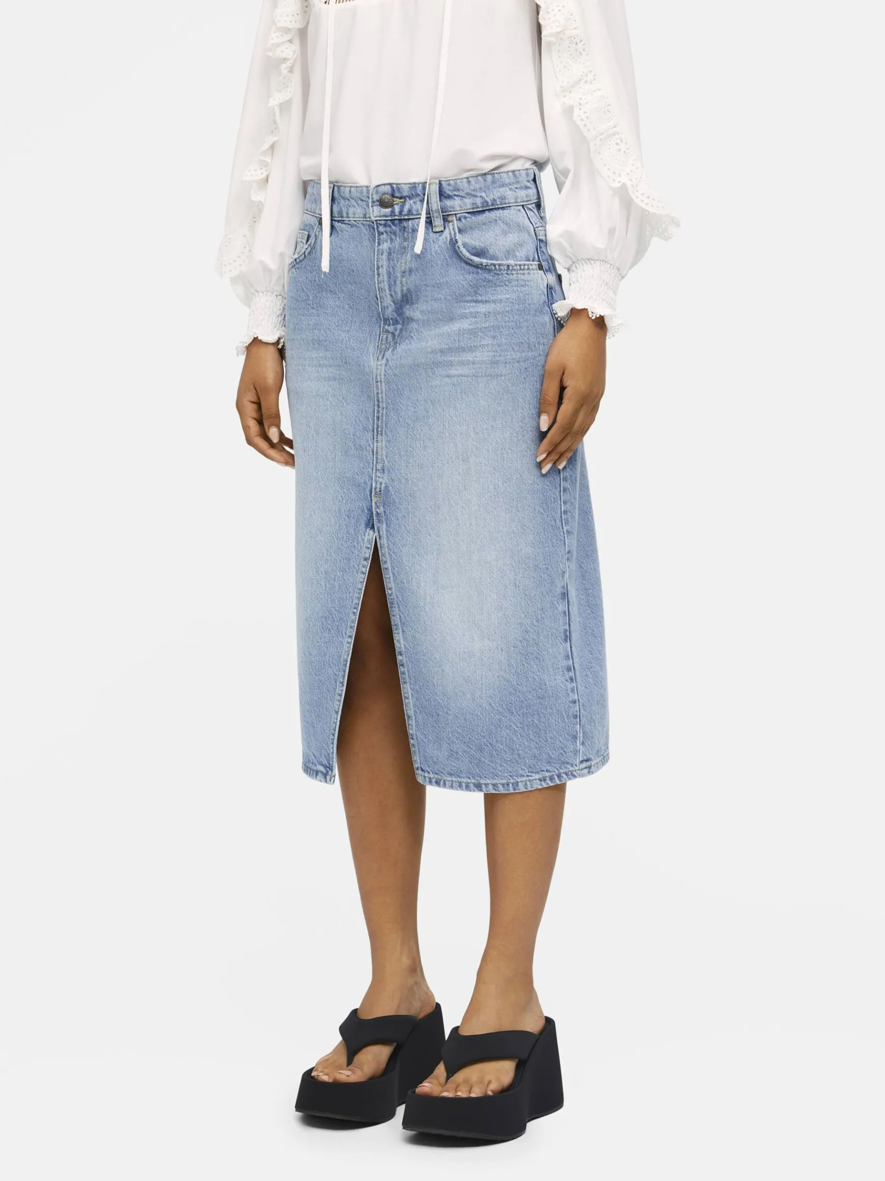 OBJECT Kjolar*OBJHARLOW MIDIKJOL Light Blue Denim