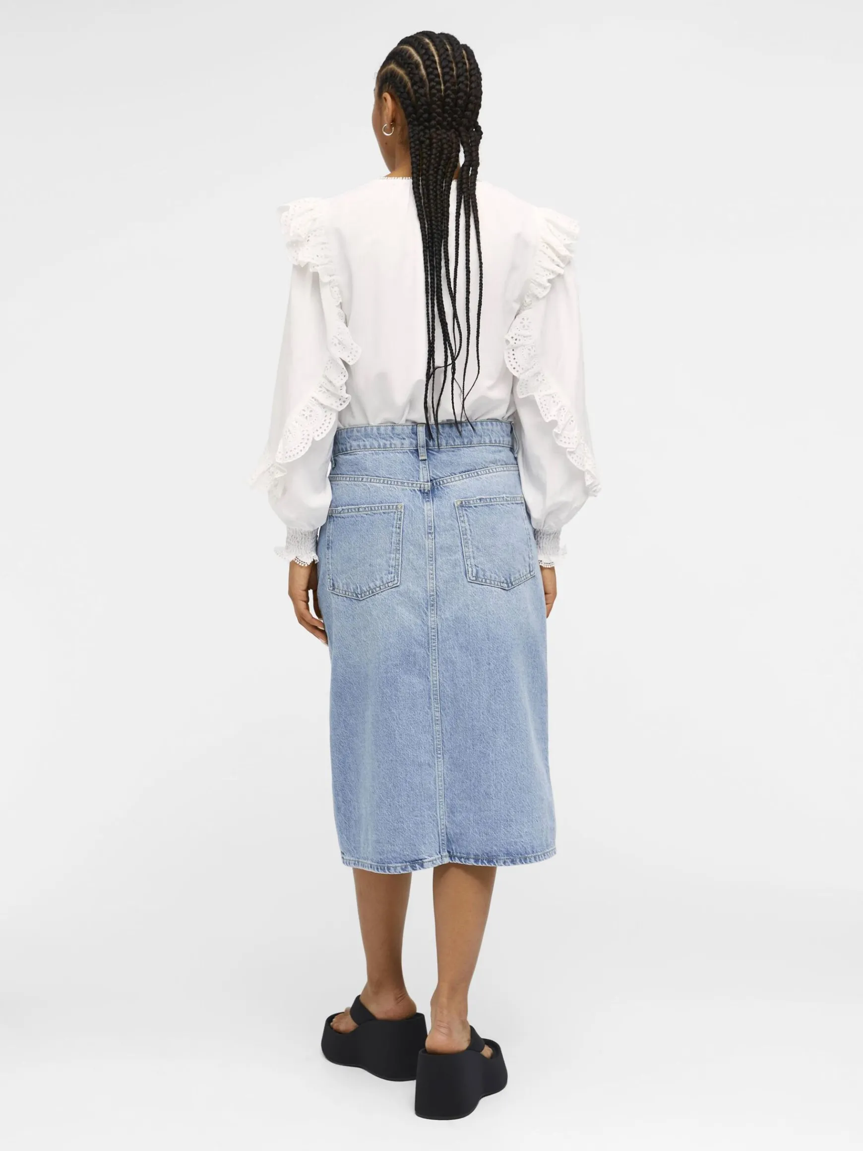 OBJECT Kjolar*OBJHARLOW MIDIKJOL Light Blue Denim
